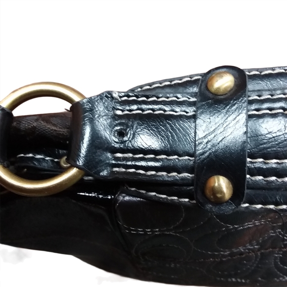 ☆☆SOLD☆☆Coach Brown Patchwork Leather Shoulder Bag - Picture 13 of 15